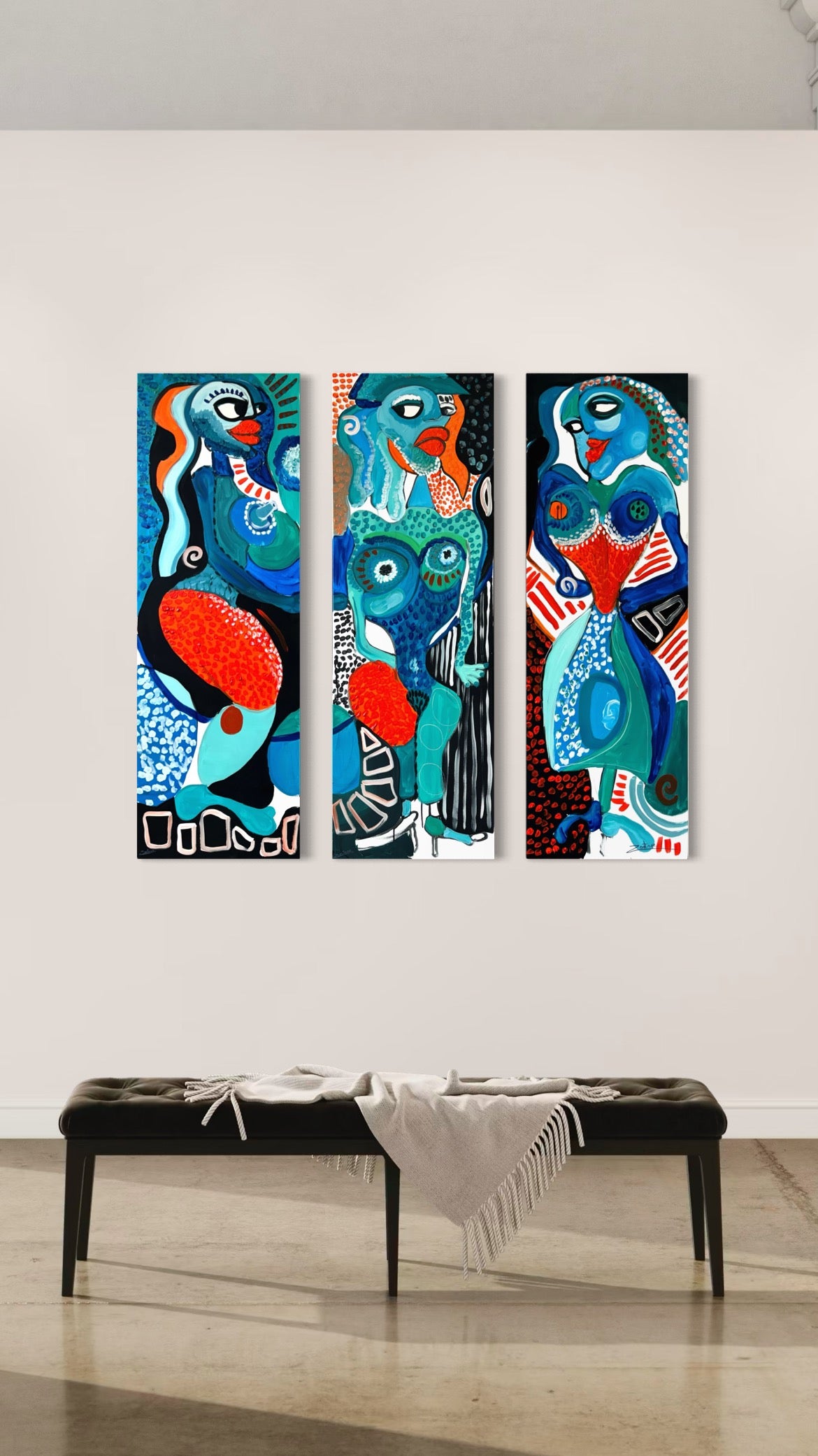 Triptyque d'une femme